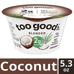 Too Good & Co. Coconut Low Fat Lower Sugar Gluten Free Greek Yogurt - 5.3 Oz