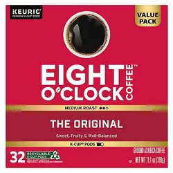 Eight O' Clock The Original Medium Roast Ground Coffee Value Pack K-Cup Pods - 32 Count