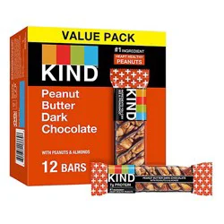 Kind Peanut Butter Dark Chocolate Gluten Free Snack Bars - 12-1.4 Oz