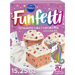 Pillsbury Funfetti Cake And Cupcake Mix Strawberry With Candy Bits - 15.25 Oz