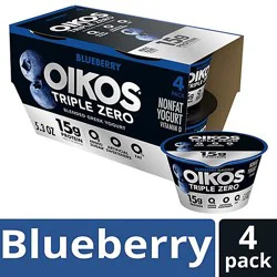 Oikos Triple Zero Blueberry Greek Yogurt Multipack - 4-5.3 Oz