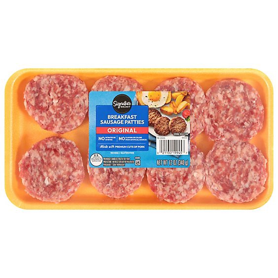 slide 1 of 1, Signature Select Breakfast Sausage Patties Original - 12 Oz, 12 oz