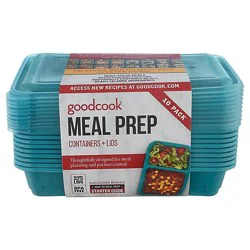 Goodcook Containers + Lids Meal Prep 2 Compartment 3 Cup - 10 Count