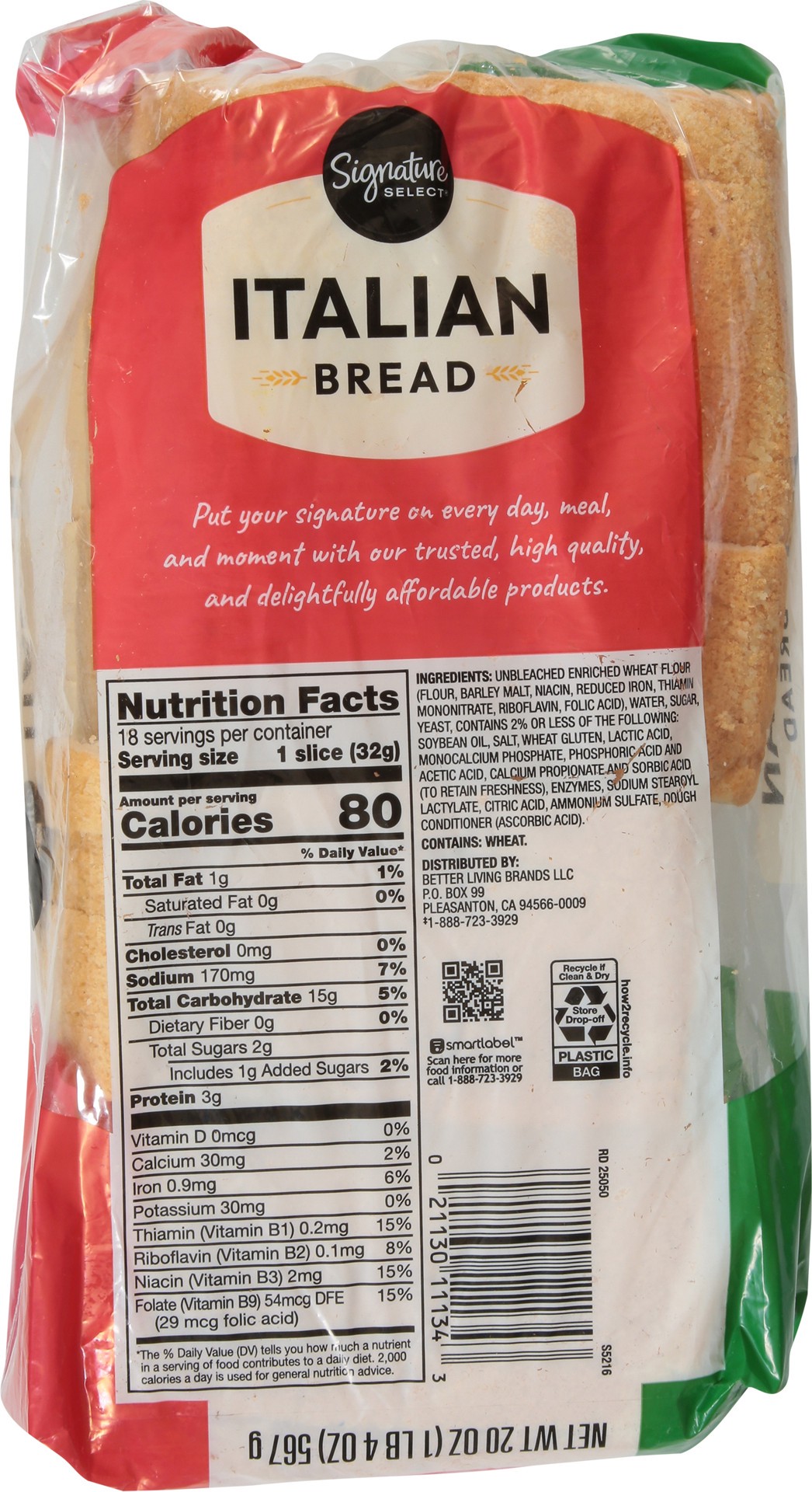 slide 9 of 13, Signature Select Bread Italian - 20 Oz, 20 oz