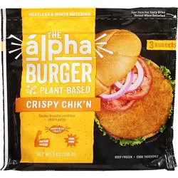 Alpha Foods Burger Patties Plant Based Crispy Chikn - 9 Oz