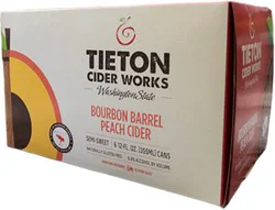 Tieton Bourbon Peach Cider In Cans - 6-12 Fl. Oz.