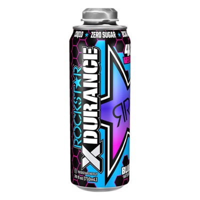 slide 1 of 1, Rockstar Energy Drink Xdurance Blue Raspberry, 24 fl oz