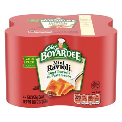 slide 1 of 1, Chef Boyardee Mini Ravioli - 4-15 Oz, 60 oz