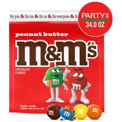 M&m's Peanut Butter Milk Chocolate Candy Party Size - 34 Oz