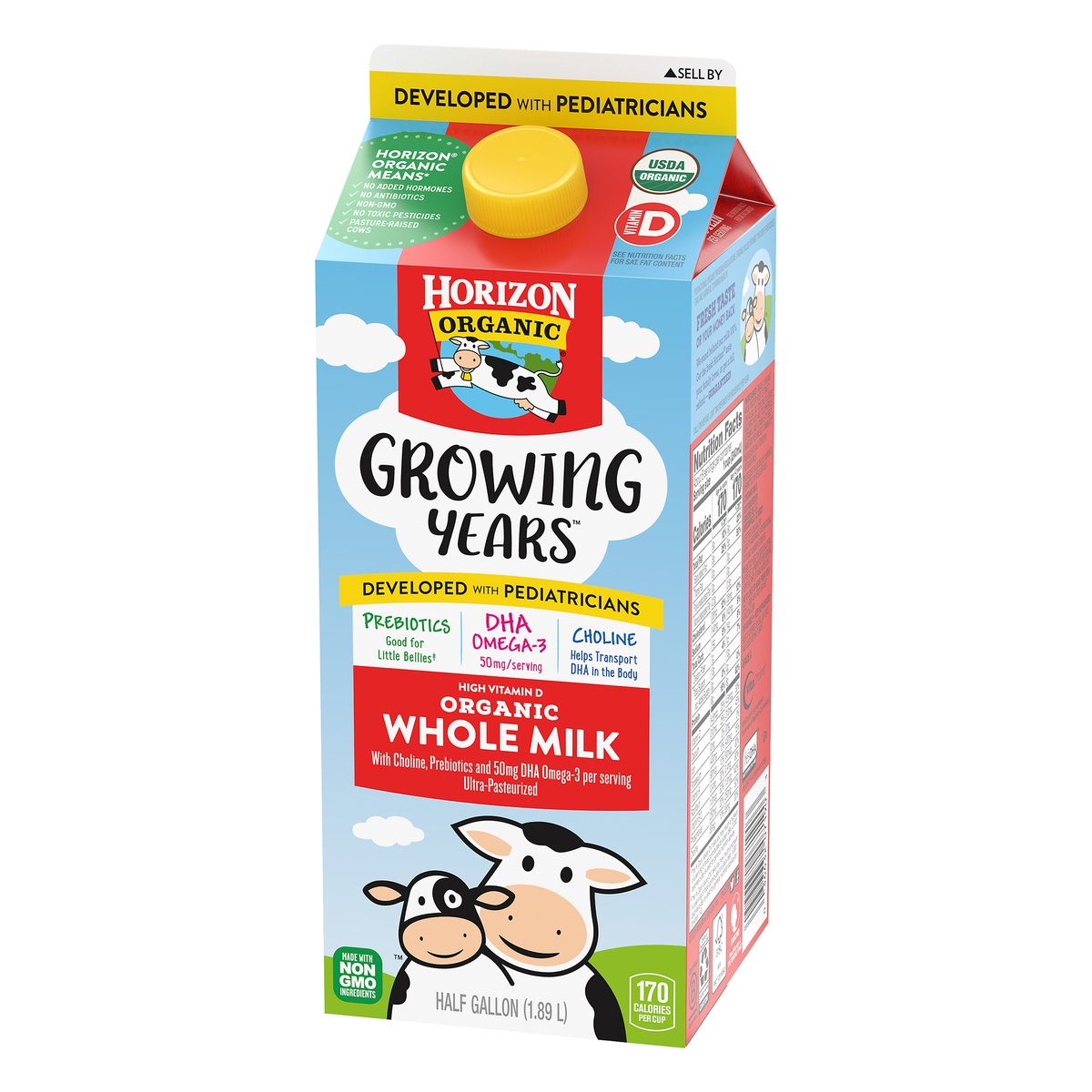 slide 3 of 10, Horizon Organic Growing Years Whole DHA Omega-3 Milk, Half Gallon, 64 fl oz