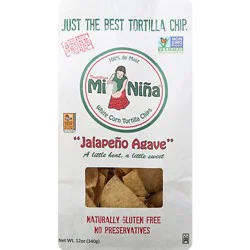 Tortilleria Mi Nina Tortilla Chips White Corn Jalapeno Agave - 12 Oz