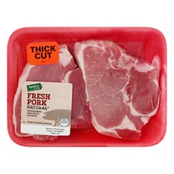 Pork Loin Center Cut Chops Bone In Thick Cut - 1.75 Lbs