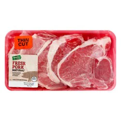 Pork Loin Center Cut Chops Bone In Thin Cut - 1.50 Lb