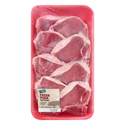 slide 1 of 1, Pork Loin Center Cut Chops Bone In Value Pack - 3 Lbs, per lb