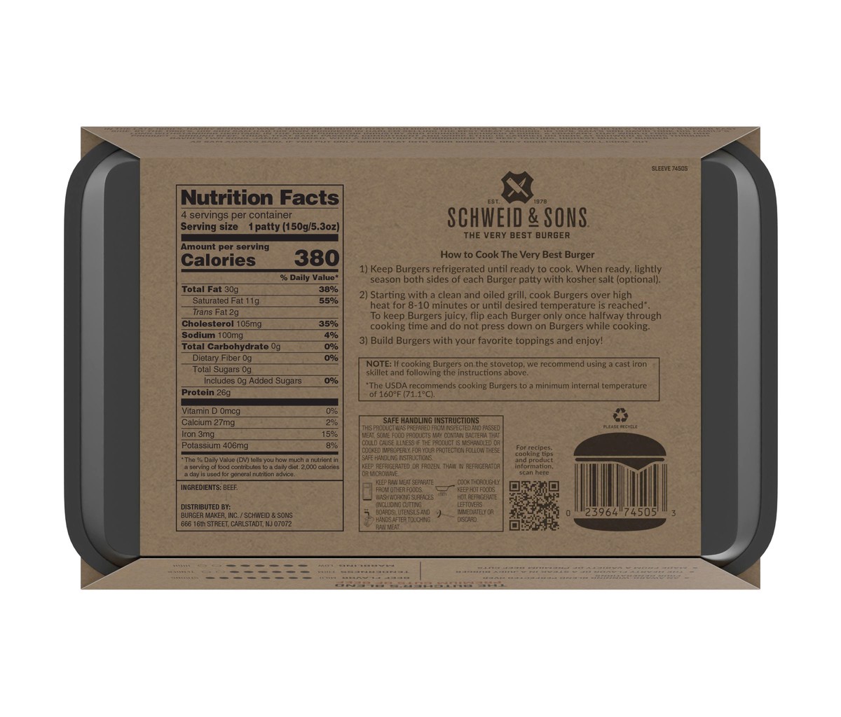 slide 6 of 8, Schweid And Sons Butchers Blend Ultra Premium Hamburger - 1.325 Lb, 21.2 oz