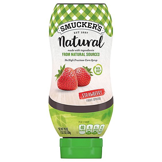 slide 1 of 1, Smuckers Natural Fruit Spread Strawberry - 19 Oz, 19 oz