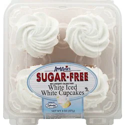 Ann Maries Sugar Free White Iced White Cupcakes - 8 Oz