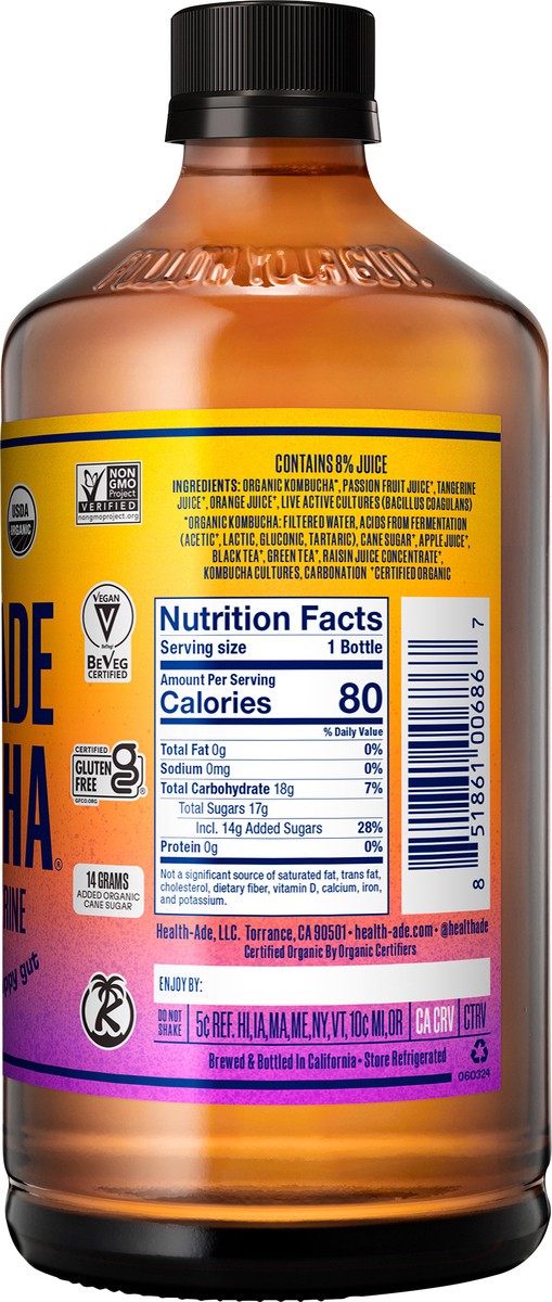 slide 5 of 9, Health Ade Kombucha Passionfruit Tangerine - 16 Fl. Oz., 16 fl oz