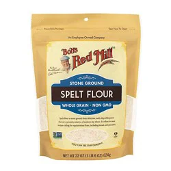 Bobs Red Mill Flour Spelt Stone Ground Whole Grain Non Gmo - 22 Oz