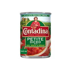 Contadina Petite Diced Tomatoes With Garlic Basil & Oregano Tomatoes - 14.5 Oz