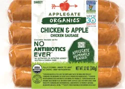 Applegate Organics Chicken Sausage Chicken Apple - 12 Oz