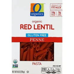 O Organic Pasta Penne Red Lentil - 8 Oz