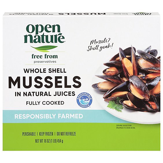 slide 1 of 1, Open Nature Mussels In Natural Juices - 16 Oz, 16 oz