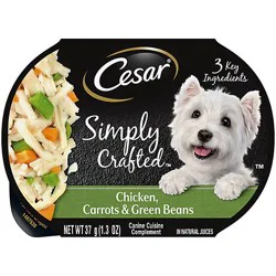Cesar Simply Crafted Chicken Carrots & Green Beans Adult Wet Dog Food Meal Topper - 1.3 Oz