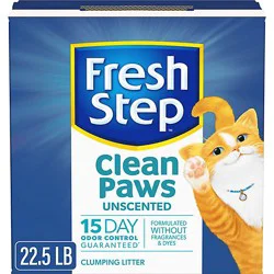 Fresh Step Clean Paws Simply Unscented Cat Litter - 22.5 Lb