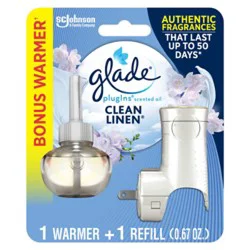 Glade Plugins Clean Linen Scented Oil Air Freshener Refill - 1.34 Oz