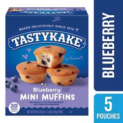 Tastykake Blueberry Flavored Mini Muffins 5 Pouches - 20 Count