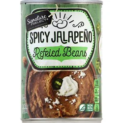 Signature Select Beans Refried Spicy Jalapeno - 16 Oz