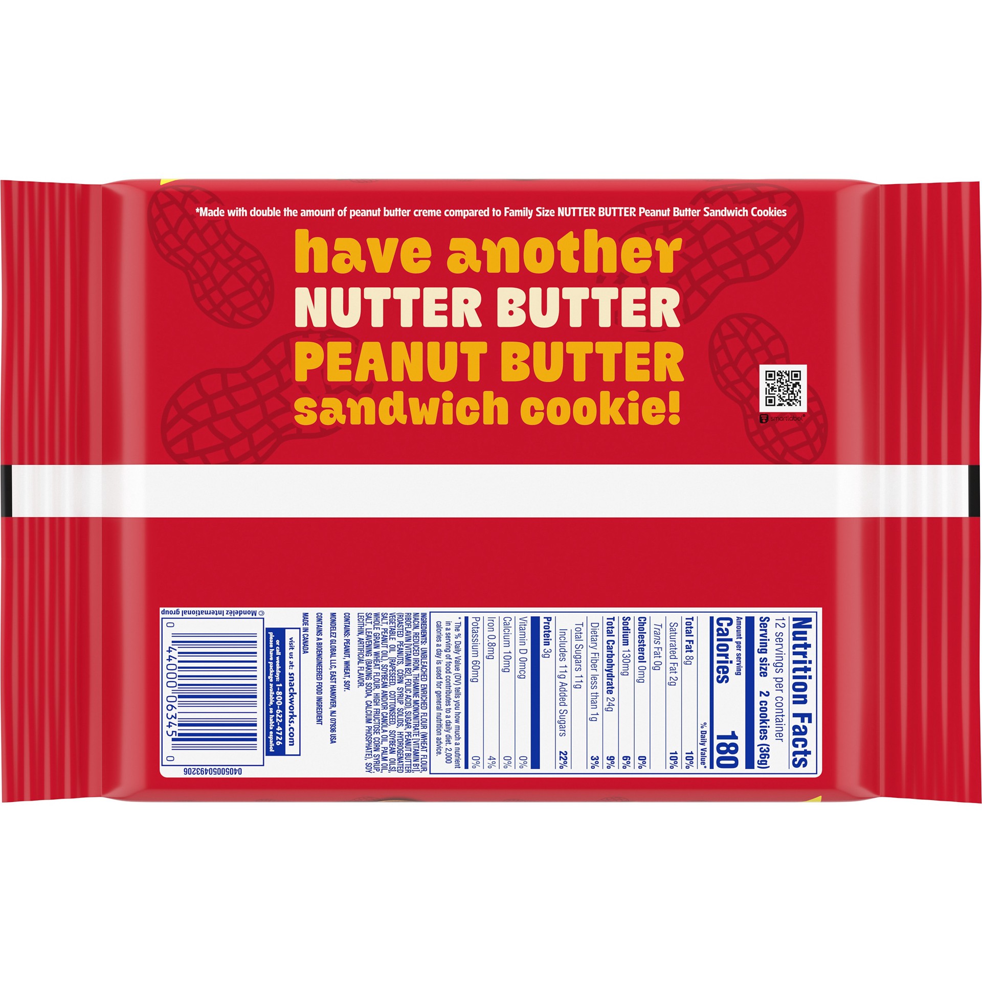 slide 3 of 3, Nutter Butter Double Nutty Peanut Butter Sandwich Cookies Family Size - 15.27 Oz, 15.27 oz