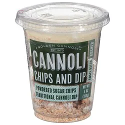 Golden Cannoli Grab And Go Cup With Mini Powdered Cannoli Chips - 4 Oz
