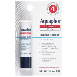 Aquaphor Lip Repair Stick Soothes Dry Chapped Lips - 0.17 Oz
