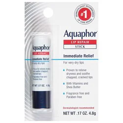 Aquaphor Lip Repair Stick Soothes Dry Chapped Lips - 0.17 Oz