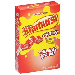 Starburst Drink Mix Singles To Go Low Calorie Cherry 6 Count - 0.59 Oz
