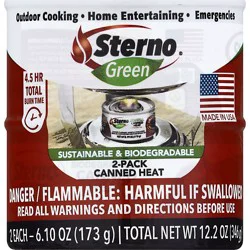 Sterno Green Canned Heat - 2-6.10 Oz