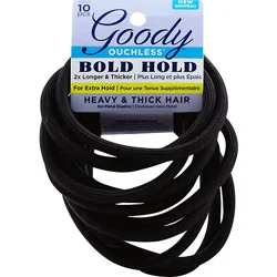 Goody Ouchless Elastics No Metal Bold Hold Heavy & Thick Hair - 10 Count