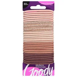 Goody Ouchless Girls Elastics No Metal Braided Medium Hair 4 Mm Rose Gold - 30 Count