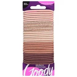 Goody Ouchless Girls Elastics No Metal Braided Medium Hair 4 Mm Rose Gold - 30 Count