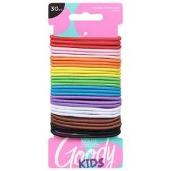 Goody Ouchless Girls Elastics No Metal Braided Medium Hair 4 Mm Rainbow - 30 Count
