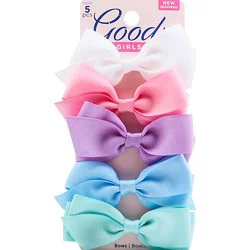 Goody Girls Salon Clips Grosgrain Bows Brights - 5 Count
