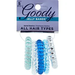 Goody Jelly Bands Elastics Spiral Clear Silver - 5 Count