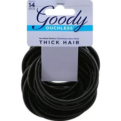 Goody Ouchless Elastics No Metal Thick Hair 5mm Black - 14 Count