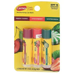 Carmex Daily Care Lip Balm Moisturizing Spf 15 Assorted - 3-0.15 Oz