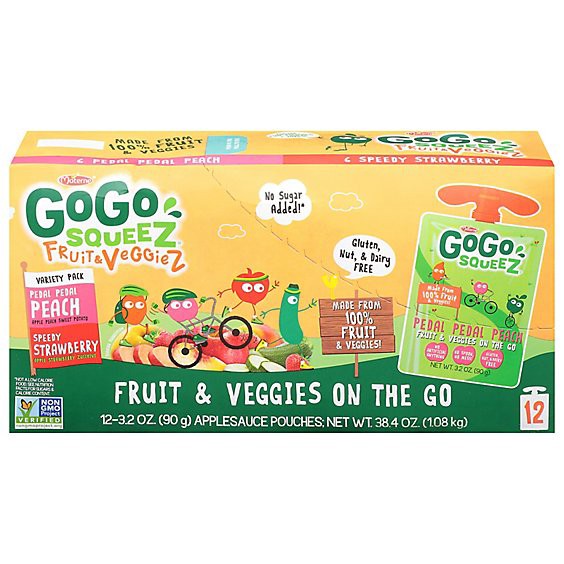 slide 1 of 1, Gogo Squeez Appl Sce Stwbrry Peach - 38.4 Oz, 38.4 oz