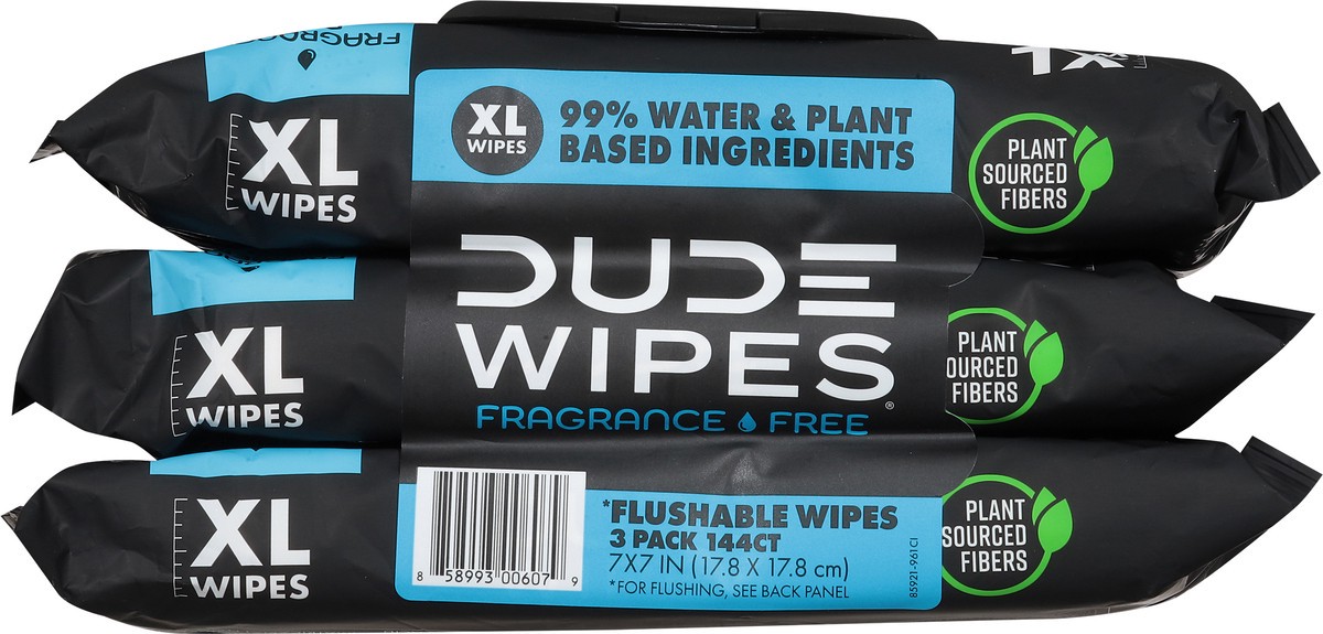 slide 2 of 11, Dude Wipes Flushable 3 Pack - 144 Count, 3 ct; 48 ct