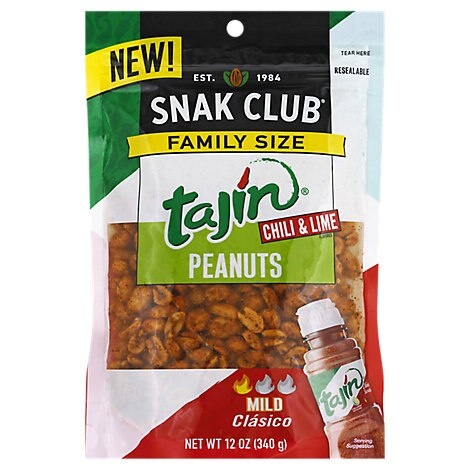slide 1 of 1, Snak Club Peanuts Tajin Chili & Lime Mild, 12 oz
