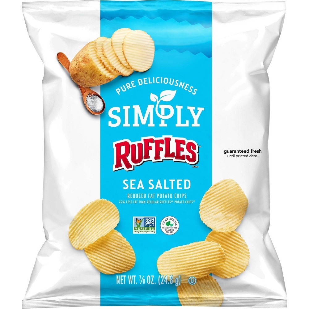 slide 2 of 3, Simply Sea Salted Ruffles Potato Chips, 